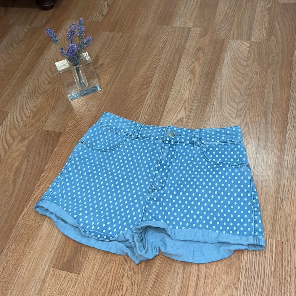 Factorie Lotus Polka Dot Jean Shorts Sz 14